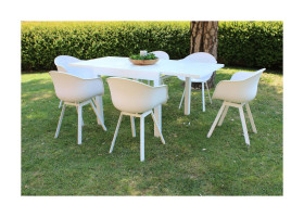 Tavolo da giardino allungabile HAWAII MINI in alluminio BIANCO cm 90 / 180 X 90 H 75